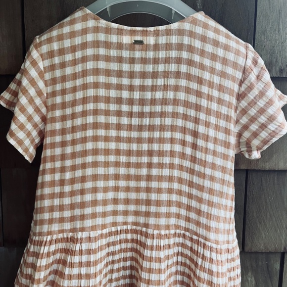 Rip Curl Women's Orange Gingham Mini Dress - Picture 15 of 16